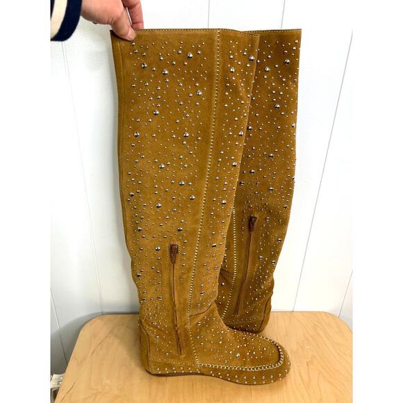 Zadig & Voltaire Santa Dream Knee High Leather Studded Boots Size EU 41/US 11 - Picture 4 of 9